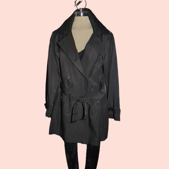 *New* Luxury Michael Kors Black Brested Trench Hoodie Coat Size XL - Picture 4 of 16